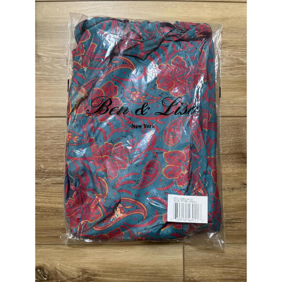 NWT! La Fiorentina Printed A-Line Maxi Dress in Blue/Pink Size Small - Picture 2 of 5